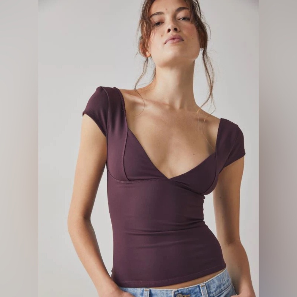 Free People Duo Corset Cami bitter chocolate brown color XS